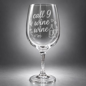 Гравирани чаши за червено вино „Call 9 Wine Wine“ – сет 10 бр. за родители